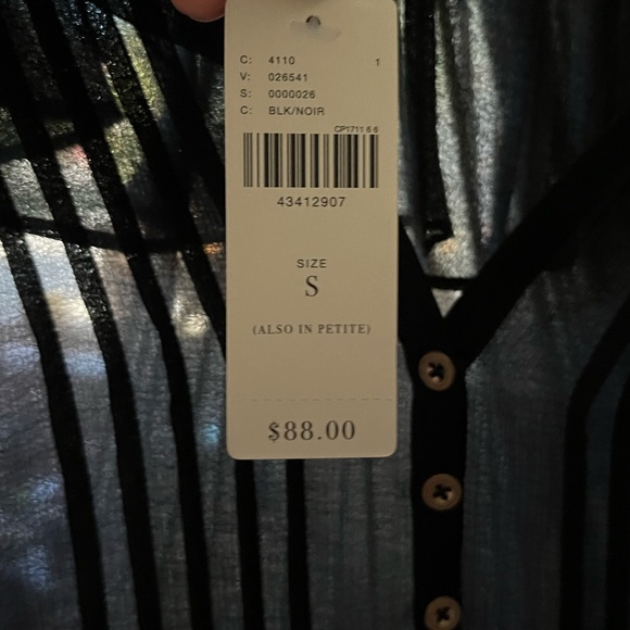 Cute Sheer Black Anthropologie Dress With Buttons - Picture 3 of 3